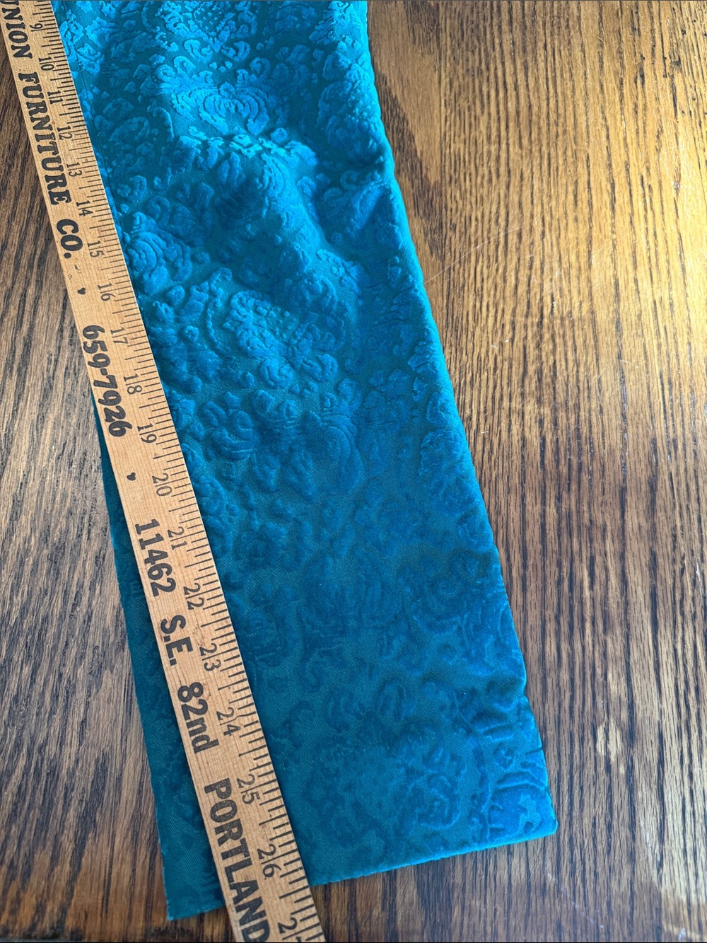 Cigarette Pants Anthropologie Velvet Burnout Teal Floral Cartonnier Size 6 - Picture 14 of 16